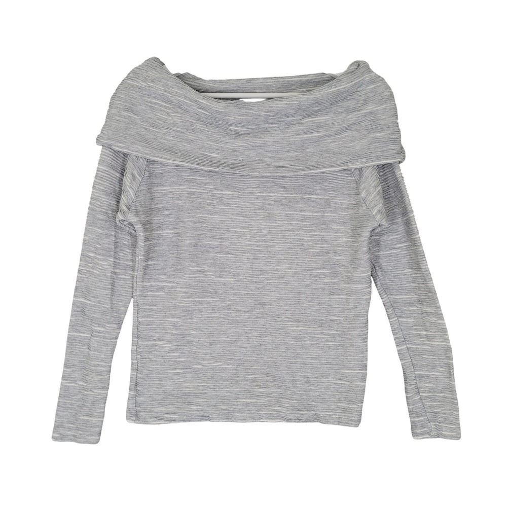 Dolan Left Coast Anthropologie Top Womens XS Grey Off Shoulder Textured Knit